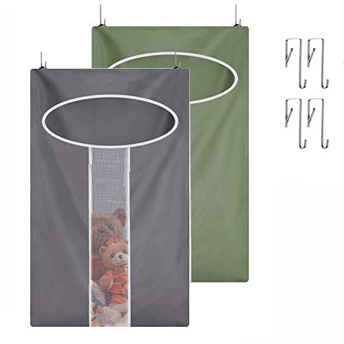 TVMALL Deur Opknoping Wasserij Hamper Tas Vuil Kleding Opslag Mand Ruimtebesparende Muur Met RVS Haken Voor Overdoor Slaapkamer Badkamer Slaapkamer Slaapkamer Kwekerij Kasten