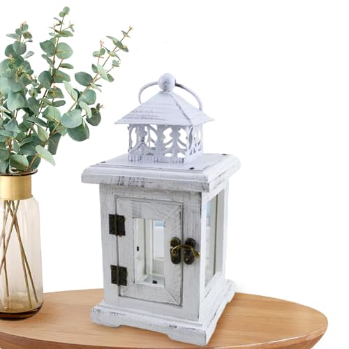 Candelabro de farolillo – Farol de vela de estilo marroquí, candelabro colgante decorativo | Elegante candelabro blanco de, farol antiguo para decoración del hogar, farolillo de vela bohemio, L