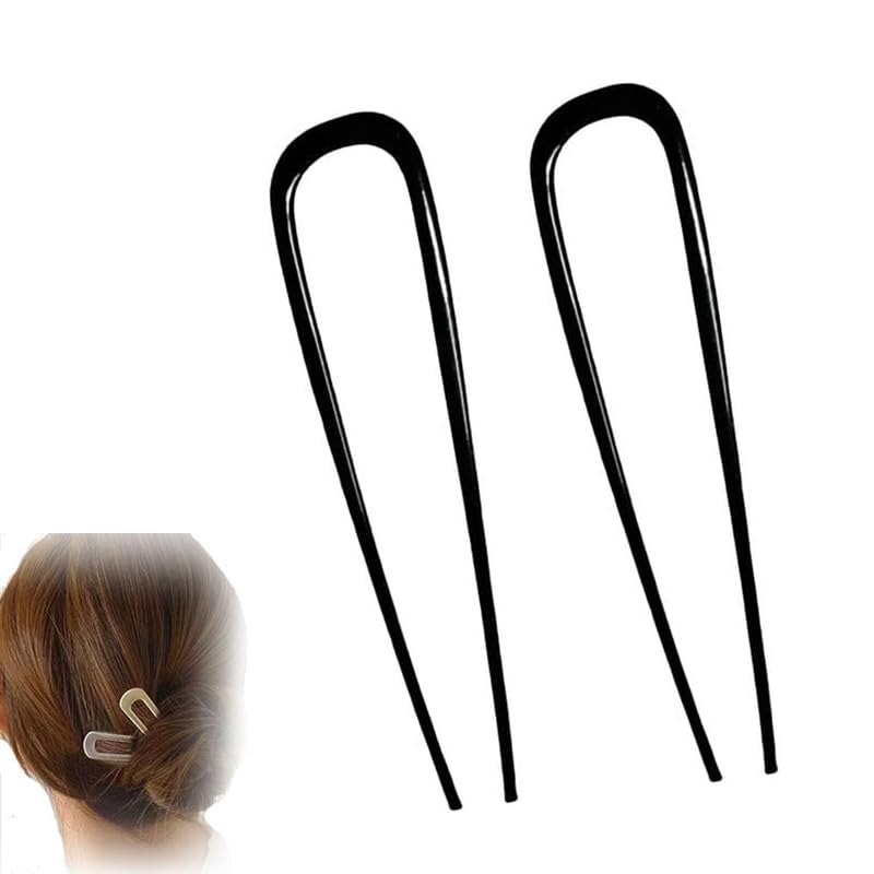 French Hair Pin,New U-Shaped Hair Clip for French Twist Hair,French Hair Sticks Fork Chignons Accessories For Women French Roll,Gold Hair Clips Hair