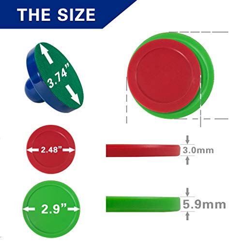Golden field Air Hockey Pucks and Paddles,Set 4 Pushers and 8 Pucks,Air Hockey Accessories,Two Sizes of Pucks,Suitable for Hockey Tables Over 4 feet