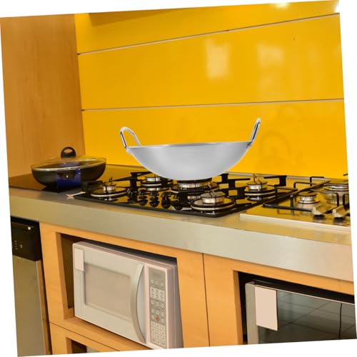 Wok de acero inoxidable con doble asa antiadherente miniatura 5