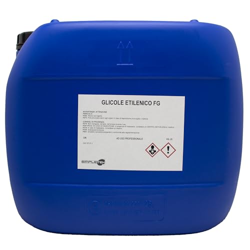 SIMPLETEK - Éthylène glycol (Meg) 25 kg dans le réservoir | Grade Technique | Base pour Antigel et Fluide Thermovecteur | Usage Industriel