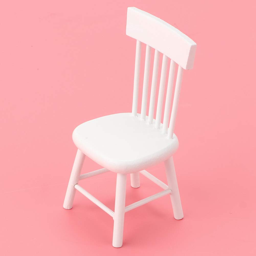 Miniature Wooden Dining Chair for 1 12 Dollhouse - Eco-Friendly Dollhouse Furniture Accessory in Wood Color - Image 2