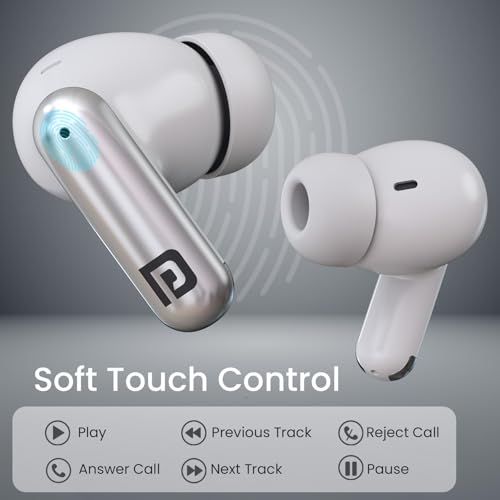 Image of Portronics Twins One Plus in Ear TWS Earbuds with Game & Music Mode, Upto 30 Hours Playtime, 13mm Dynamic Driver, Soft Touch Control, Voice Assistant, Light Weight, Type C Fast Charging (White)