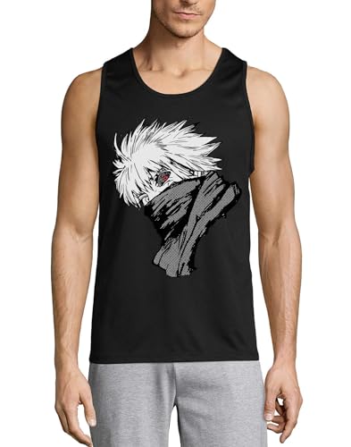 Camiseta sin mangas Anime 195 de algodón negro para hombre cómoda