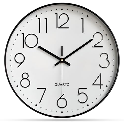 Delgeo Orologio da parete argentato, moderno orologio da parete decorato,Orologio da parete senza stile ticchettio,Orologio da parete decorativo per casa/ufficio/cucina