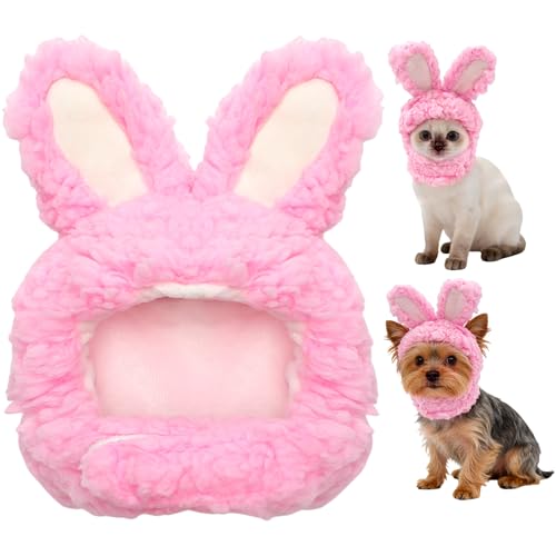 Cat Bunny Rabbit Ears Hat Costumes Rabbit Ears for Dogs Party Costume Easter Pet Accessory Cute Headwear Easter Pet Costume for Cats Small Dogs Puppy (Pink)