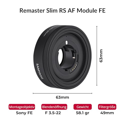 Image of Samyang AF Remaster Slim Modular Lens Kit for Sony FE,Black
