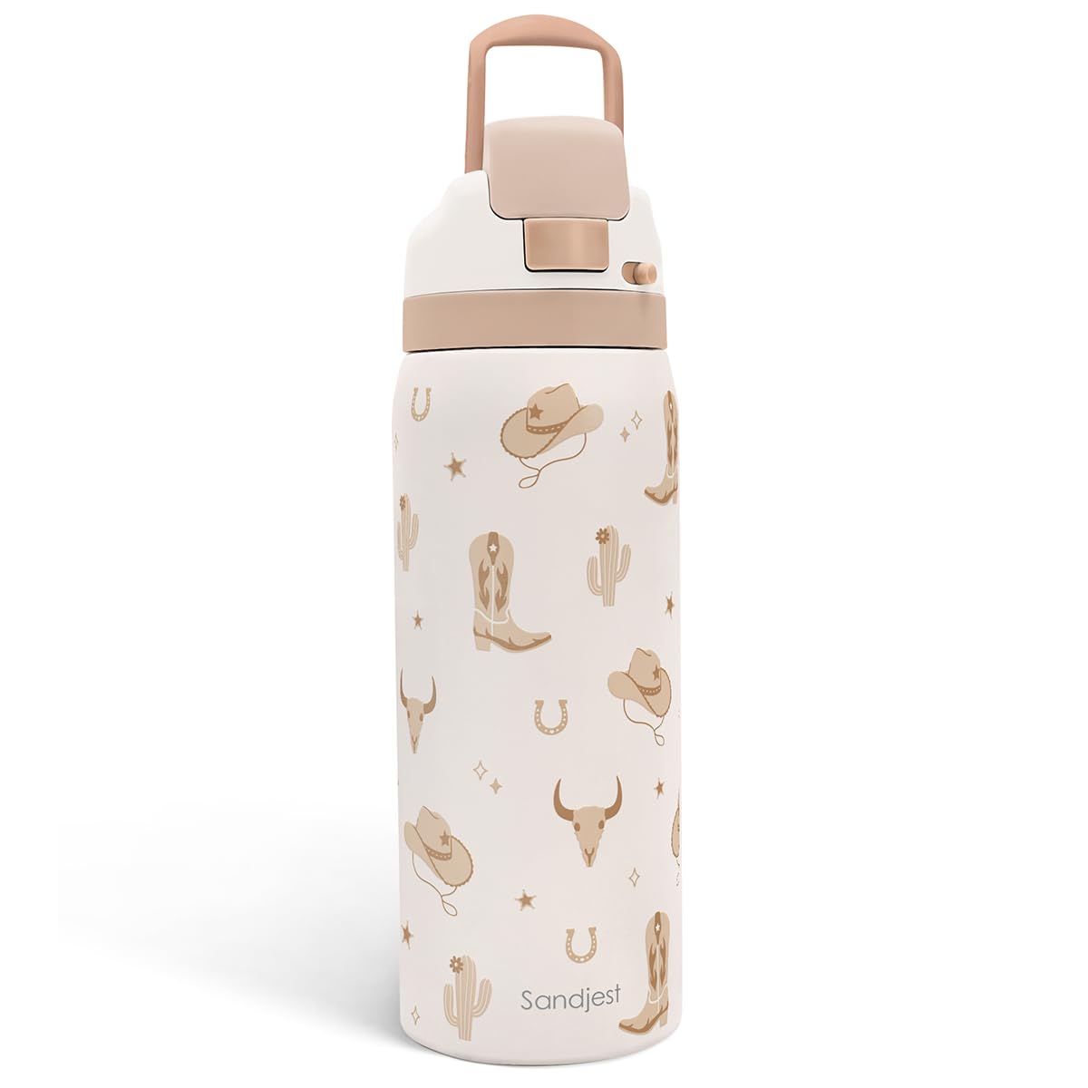 Cowgirl Insulated Stainless Steel Water Bottle with Straw for Sports and Travel, 32oz, Gifts for Women Girls Friends Teens Birthday Christmas