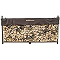 Woodhaven 8 Foot Brown - Large Firewood Log Rack with Optional Cover - Made in USA - Outdoor Use Lifetime Structural Warranty - Texture Powder Coat Finish - Made with Heavy Duty Steel (Cover)