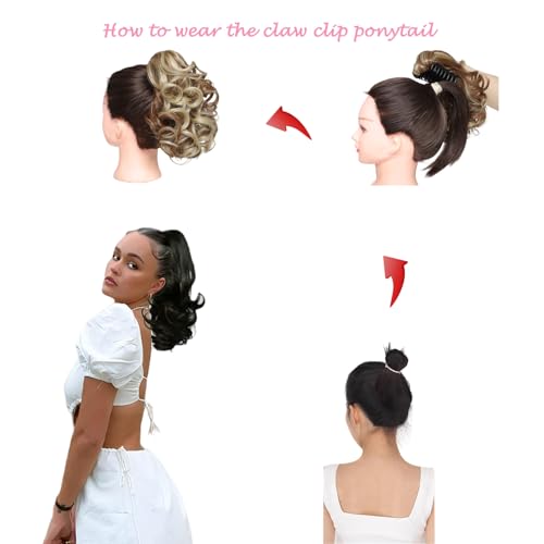 25cm Wavy Claw Clip on Ponytail Hair Extensions - Image 4