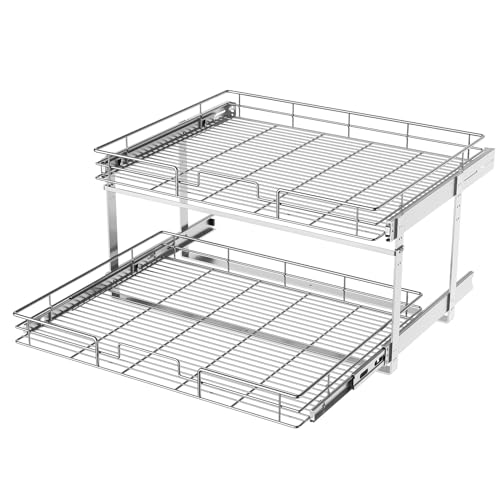 LOVMOR 2 Tier 31½"W x 21½"D, Individual Pull Organizer Kitchen