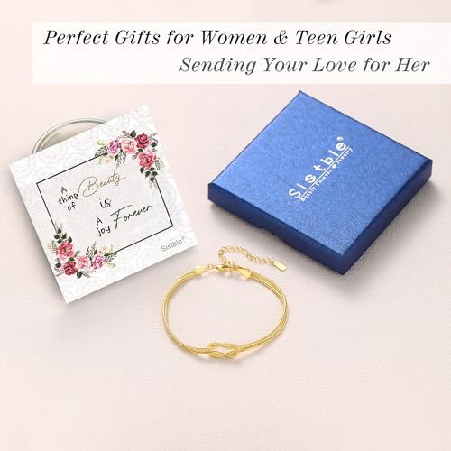 Image of Gold Bracelets for Women Teen Girl Gifts Infinity Knot Bracelet Gifts for Daughter Granddaughter Wife Birthday Gift Ideas Anniversary Valentines Mothers Day Christmas Jewelry