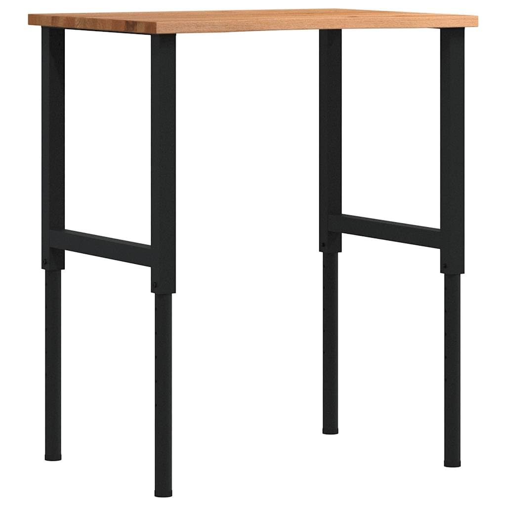 vidaXL Banco de Trabajo Madera Roble marrón Claro 80x60x(71,5-98) cm, Mesa de Trabajo, estación de Trabajo, Banco de Trabajo de Metal