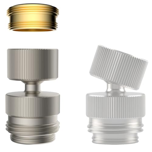 Hibbent Hibbent Sink Faucet to Garden Hose Adapter, 360-Degree Swivel 55/64 Inch Female Thread, Sink Hose Attachment for Faucet Adapter Connector, Brushed Nickel Female Adapter Brushed Nickel