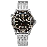 watchdives WD007 Orologio subacqueo in titanio grado 2 da 42 mm, vetro zaffiro Top Hat, orologio automatico PT5000, luminescenza C3 verde / BGW9 blu, orologio da polso resistente all’acqua 200 m