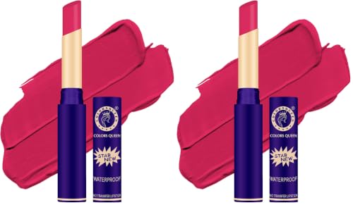 Image of Colors Queen Queen Lips Matte Lipstick | Long Lasting Lipstick Waterproof Highly Pigmented with Smooth Application | Smudge Proof Lipstick for Women (34 - Rose Blush) (Pack of 2)