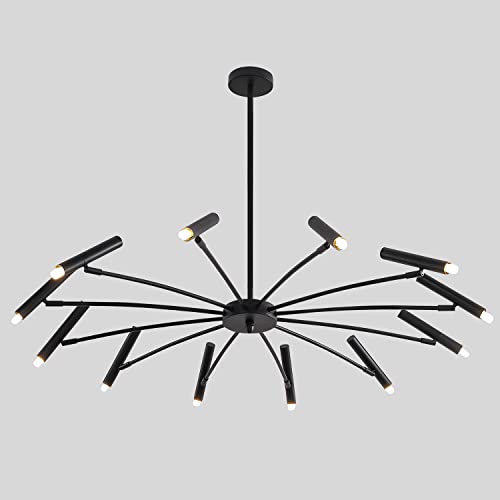 Grand lustre moderne en laiton doré crée une atmosphère cocooning et vintage