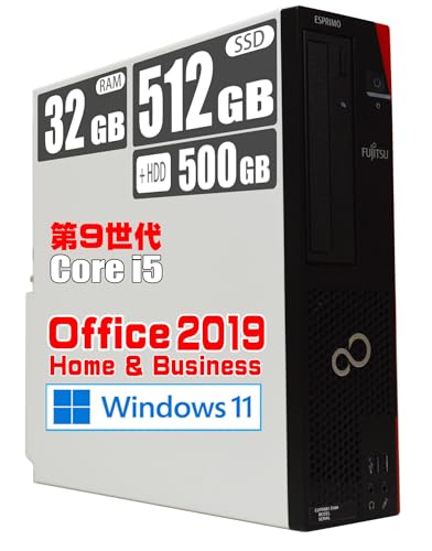 �y�����ςݕi�z �x�m�� FMV ESPRIMO D588 / ��9���� Core i5 9400 / SSD 512GB + HDD 500GB / ������ 32GB / MS Office 2019 / Windows 11 / DVDROM/�I�t�B�X 