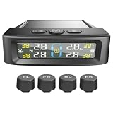 Fiorky Système de Surveillance de la Pression des pneus, avec 4 capteurs Moniteur de température des pneus TPRS TMS pour RV, berline, SUV, remorque, Voiture