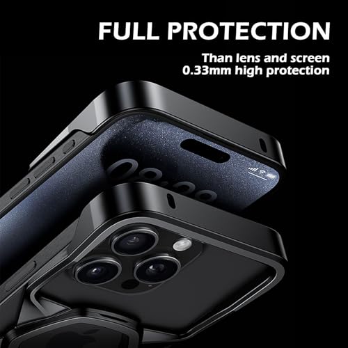 Coque iPhone 16 Pro Max métallique noire en alliage d'aluminium haut de gamme