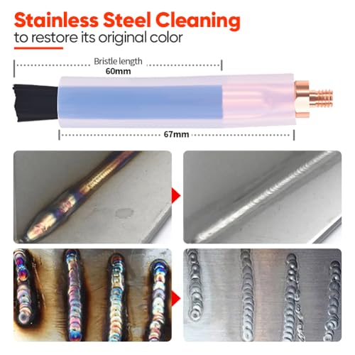 Image of M8 5PCS Weld Bead Cleaning Brush, Copper Head Weld Brush for Welding Bead Seam Polishing Machine - weld cleaning brush (M8-5Pcs)