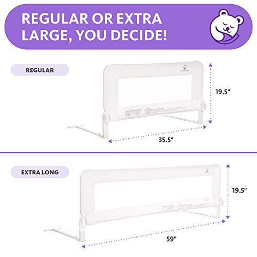 Comfybumpy Extra Long Toddler Bedrail Guard For Kids Twin, Double, Full Size Queen & King Mattress - Baby Bed Rails For Children (White Xl) #TOP5