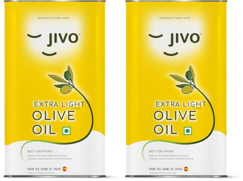 Image of Jivo Extra Light Olive Oil - 3 Litre | Imported from Spain | Recommended for Daily Cooking - Roasting, Frying, Baking & All Types of Cuisines | Low in Saturated Fat (Pack of 2)