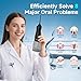 Imagen de RUMFFLYE Irrigador Dental Portátil Irrigador Bucal Inalámbrico Profesional Water Flosser 12 Modos 5 Boquillas Irrigador eléctrico oral IPX7 Impermeable 300ML USB Recargable Para Casa y de Viaje