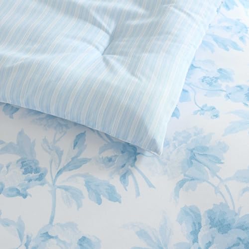 Laura Ashley - Queen Comforter Set, Bedding Set Includes Matching Bed Sheets, Shams & Pillowcases, Medium Weight, Oeko-TEX Certified (Anja Blue) by Laura Ashley - Used condition - Image 6
