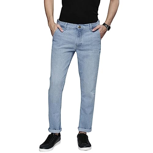 Image of The Indian Garage Co Men Slim Fit Solid Mid-Rise Stretchable Jeans