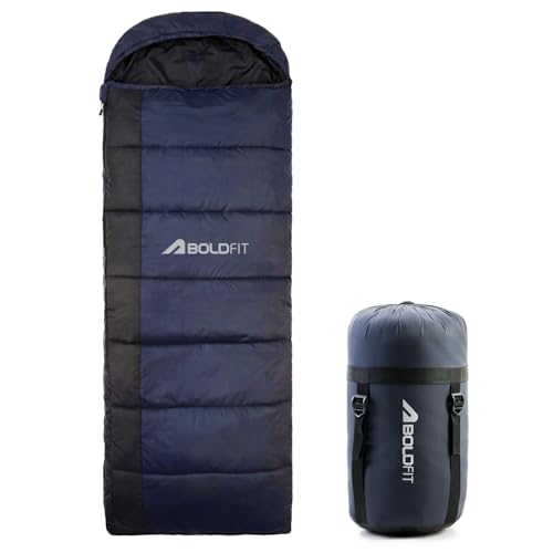 Boldfit Sleeping Bag for Adults Soft Camping & Outdoor Travel Extreme Cold Water Resistant Sleep Bag for Men & Women Upto 6’5'' Ideal for Trekking Cer