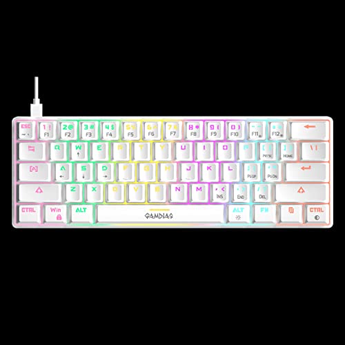 Image of ZEUS GAMDIAS Mechanical Gaming White Keyboard and Mouse Combo Wired RGB LED Backlit 60% & 12800 DPI Ergonomic Mouse for Windows PC Desktop Gamers & Large Mouse Mat ( Tenkeyless Keyboard Mouse Set)
