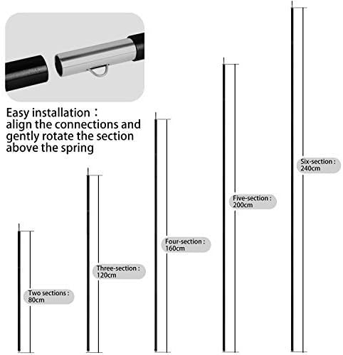 Unigear Tarp Poles telescopic set of 2, Aluminum pole for tarp, tent, awning, camping, adjustable from 40cm-240cm