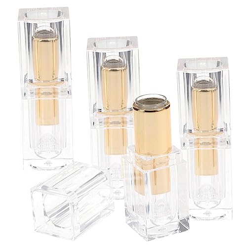 Beaupretty 4Peças Batom Vazios Transparentes DIY Recipientes Portáteis Recarregáveis Armazenamento de Cosméticos e Labial