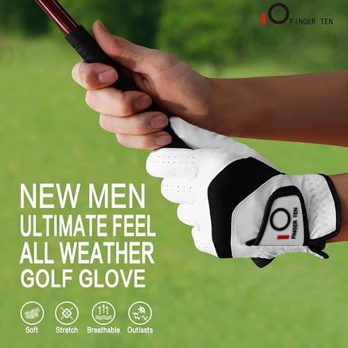 Guantes de golf para hombre diestros transpirables y suaves en pack de 2 guantes de golf 4