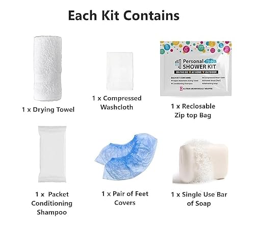 Compact Personal Shower Kit To-Go (Multi-Color) – Your Hygiene Companion for Travel, Gym, Camping | Shower on the Go | Shampoo, Soap, Towel. All in One (5) - Image 2