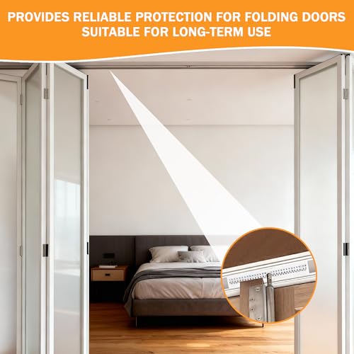 Kit de 4 guías deslizantes para puertas plegables de clóset, con protección de nylon | Riel y guía deslizante con resorte para puertas plegables montadas en la parte superior miniatura 4