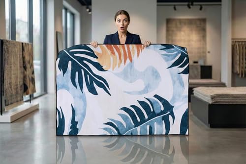 Image of BLUSH & BLOOM 3 x 5 Feet Area Rugs Washable Rug: Modern Abstract Living Room Rug Soft Anti-Skid Thin Carpet Indoor Floor Non-Shedding Carpets for Bedroom Dining Farmhouse Nursery Home Office