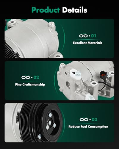Image of SCITOO AC Compressor fit for Nissan for Altima 2.5L 2002-2006 | Fast Cooling, Ultra Low Noise (≤72 dB)Air Conditioner Compressor with Clutch, Easy Installation, 926008J021 57461