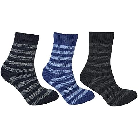 REDTAG Boys Extreme Thermal Socks 3 Pack Stripe 9-12 Cover