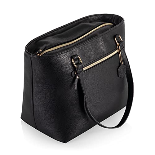 Oniva - A Picnic Time Brand - Uptown Cooler Tote Bag - Insulated Lunch Bag - Stylish Beach Bag Soft Cooler, (Black) #TOP3