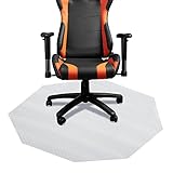 DESKU - Octagon Gaming Chair Mat, Computer and Office Chair Mat for Carpet, Clear, 46 Inches x 49.5