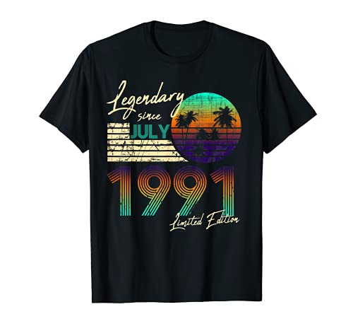 Nacido en 1991 en julio del regalo de cumpleaños de 30 años Camiseta