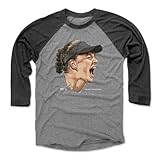 500 LEVEL Jelena Ostapenko Portrait 3/4 Sleeve T-Shirt (Black/Heather Gray, X-Small)