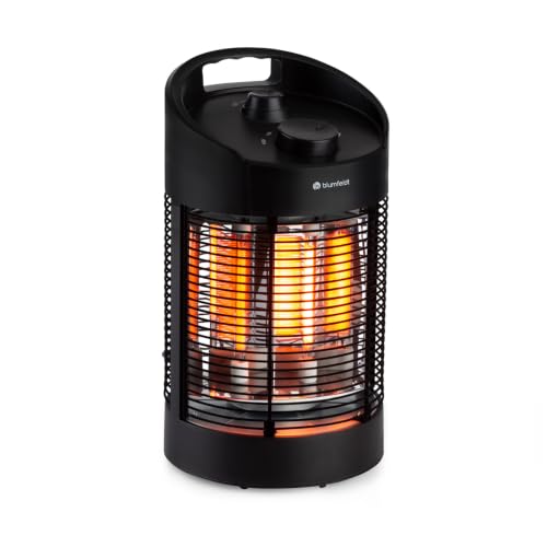 Klarstein Infraroodverwarming, Terrasverwarmer voor binnen met 360° oscillatie, Veilige elektrische verwarming, Energiezuinige verwarming met IPX4, Terras-terrasverwarmer, 700 W