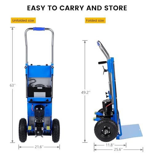 Mirfee YT-47-0661 Electric Stair Climbing Dolly, 1200W Electric Hand Trucks Foldable thumb #6