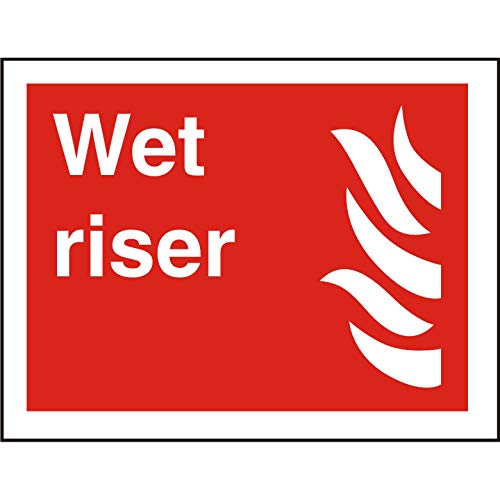 Seco Wet Riser & Fire Sign, 300mm x 200mm - Photoluminescent 1mm Semi Rigid Plastic