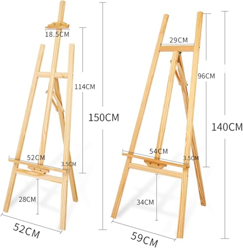 Robusto cavalletto regolabile in legno espositore portatile per pittura e schizzi Supporto da pavimento regolabile ideale per artisti a casa, studio e aula