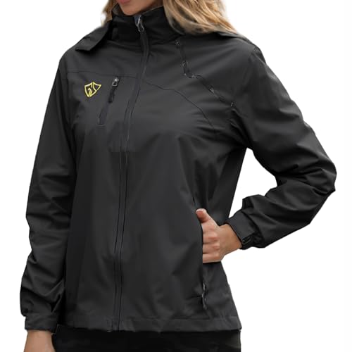 GIISAM Women's Black Waterproof Rain Jacket - Medium Size for Travel, Hiking, and Cycling - Image 2